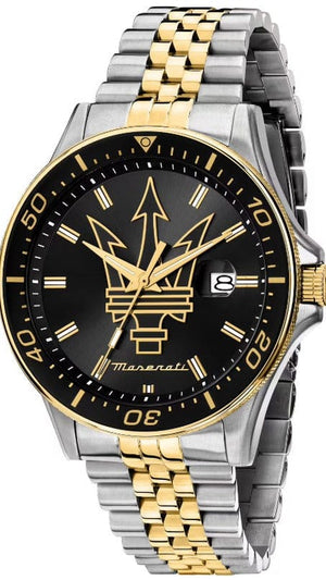 Buy Shop Maserati SFIDA Black Dial Two Tone Steel Strap Watch for Men - R8853140009 USA Online