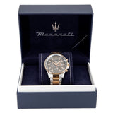 Buy Shop Maserati SFIDA Black Dial Two Tone Steel Strap Watch For Men - R8873640014 USA Online