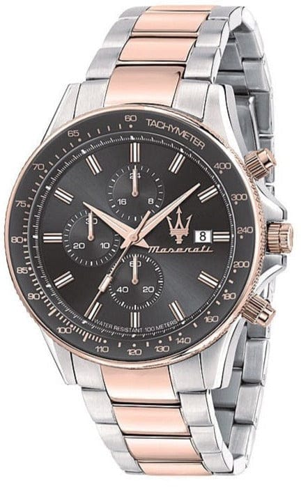Buy Shop Maserati SFIDA Black Dial Two Tone Steel Strap Watch For Men - R8873640014 USA Online