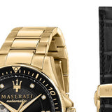 Buy Shop Maserati SFIDA Black Dial Yellow Gold Toned Stainless Steel Watch For Men - R8823140003 USA Online
