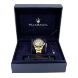 Buy Shop Maserati SFIDA Black Dial Yellow Gold Toned Watch For Men - R8823140003 USA Online