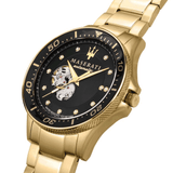 Buy Shop Maserati SFIDA Black Dial Yellow Gold Toned Watch For Men - R8823140003 USA Online