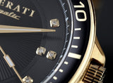 Buy Shop Maserati SFIDA Black Dial Yellow Gold Toned Watch For Men - R8823140003 USA Online