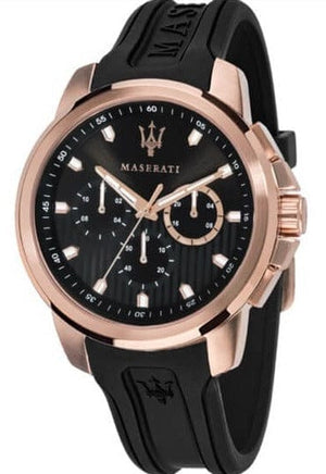 Buy Shop Maserati SFIDA Chronograph Black Dial Black Rubber Strap Watch For Men - R851123008 USA Online