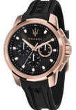 Buy Shop Maserati SFIDA Chronograph Black Dial Black Rubber Strap Watch For Men - R851123008 USA Online