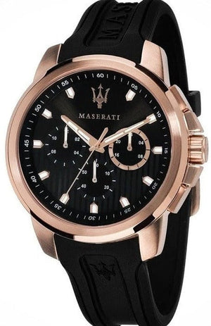 Buy Shop Maserati SFIDA Chronograph Black Dial Black Rubber Strap Watch For Men - R851123008 USA Online
