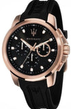 Buy Shop Maserati SFIDA Chronograph Black Dial Black Rubber Strap Watch For Men - R851123008 USA Online
