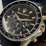 Buy Shop Maserati SFIDA Chronograph Black Dial Black Silicone Strap Watch for Men - R8871640005 USA Online