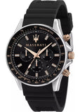 Buy Shop Maserati SFIDA Chronograph Black Dial Black Silicone Strap Watch for Men - R8871640005 USA Online