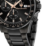 Buy Shop Maserati SFIDA Chronograph Black Dial Black Steel Strap Watch For Men - R8873640011 USA Online