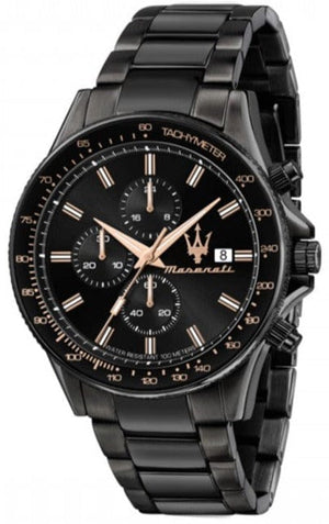 Buy Shop Maserati SFIDA Chronograph Black Dial Black Steel Strap Watch For Men - R8873640011 USA Online