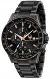Buy Shop Maserati SFIDA Chronograph Black Dial Black Steel Strap Watch For Men - R8873640011 USA Online
