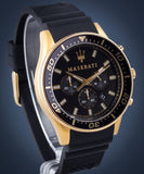 Buy Shop Maserati SFIDA Chronograph Black Dial Rubber Strap Watch For Men - R8871640001 USA Online