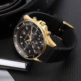 Buy Shop Maserati SFIDA Chronograph Black Dial Rubber Strap Watch For Men - R8871640001 USA Online