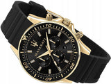 Buy Shop Maserati SFIDA Chronograph Black Dial Rubber Strap Watch For Men - R8871640001 USA Online