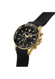 Buy Shop Maserati SFIDA Chronograph Black Dial Rubber Strap Watch For Men - R8871640001 USA Online