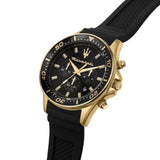 Buy Shop Maserati SFIDA Chronograph Black Dial Rubber Strap Watch For Men - R8871640001 USA Online