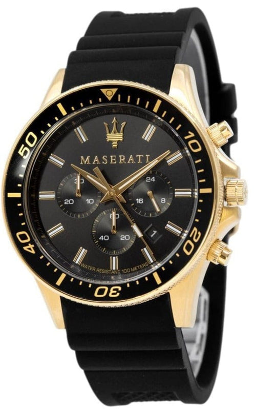 Buy Shop Maserati SFIDA Chronograph Black Dial Rubber Strap Watch For Men - R8871640001 USA Online