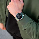 Buy Shop Maserati SFIDA Chronograph Black Dial Silver Steel Strap Watch For Men - R8853140005 USA Online