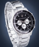 Buy Shop Maserati SFIDA Chronograph Black Dial Silver Steel Strap Watch For Men - R8873640004 USA Online