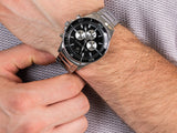 Buy Shop Maserati SFIDA Chronograph Black Dial Silver Steel Strap Watch For Men - R8873640004 USA Online