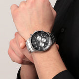 Buy Shop Maserati SFIDA Chronograph Black Dial Silver Steel Strap Watch For Men - R8873640004 USA Online