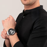 Buy Shop Maserati SFIDA Chronograph Black Dial Silver Steel Strap Watch For Men - R8873640004 USA Online