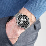Buy Shop Maserati SFIDA Chronograph Black Dial Silver Steel Strap Watch For Men - R8873640004 USA Online