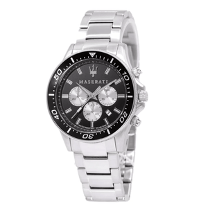 Buy Shop Maserati SFIDA Chronograph Black Dial Silver Steel Strap Watch For Men - R8873640004 USA Online
