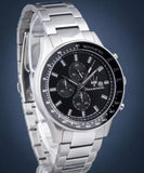 Buy Shop Maserati SFIDA Chronograph Black Dial Silver Steel Strap Watch For Men - R8873640015 USA Online