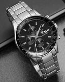 Buy Shop Maserati SFIDA Chronograph Black Dial Silver Steel Strap Watch For Men - R8873640015 USA Online