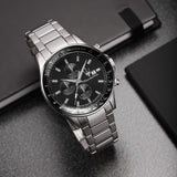 Buy Shop Maserati SFIDA Chronograph Black Dial Silver Steel Strap Watch For Men - R8873640015 USA Online