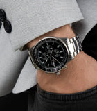 Buy Shop Maserati SFIDA Chronograph Black Dial Silver Steel Strap Watch For Men - R8873640015 USA Online