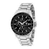 Buy Shop Maserati SFIDA Chronograph Black Dial Silver Steel Strap Watch For Men - R8873640015 USA Online