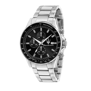 Buy Shop Maserati SFIDA Chronograph Black Dial Silver Steel Strap Watch For Men - R8873640015 USA Online