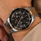 Buy Shop Maserati SFIDA Chronograph Black Dial Two Tone Steel Strap Watch For Men - R8873640002 USA Online