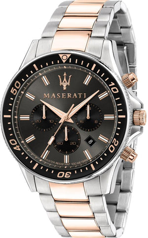 Buy Shop Maserati SFIDA Chronograph Black Dial Two Tone Steel Strap Watch For Men - R8873640002 USA Online