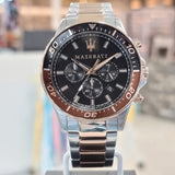 Buy Shop Maserati SFIDA Chronograph Black Dial Two Tone Steel Strap Watch For Men - R8873640009 USA Online