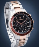 Buy Shop Maserati SFIDA Chronograph Black Dial Two Tone Steel Strap Watch For Men - R8873640009 USA Online