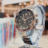 Buy Shop Maserati SFIDA Chronograph Black Dial Two Tone Steel Strap Watch For Men - R8873640009 USA Online