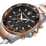 Buy Shop Maserati SFIDA Chronograph Black Dial Two Tone Steel Strap Watch For Men - R8873640009 USA Online