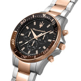 Buy Shop Maserati SFIDA Chronograph Black Dial Two Tone Steel Strap Watch For Men - R8873640009 USA Online