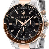 Buy Shop Maserati SFIDA Chronograph Black Dial Two Tone Steel Strap Watch For Men - R8873640009 USA Online