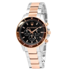 Buy Shop Maserati SFIDA Chronograph Black Dial Two Tone Steel Strap Watch For Men - R8873640009 USA Online