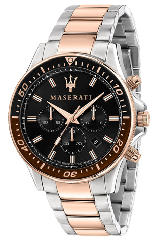 Buy Shop Maserati SFIDA Chronograph Black Dial Two Tone Steel Strap Watch For Men - R8873640009 USA Online