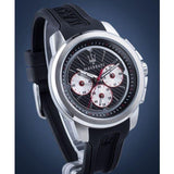 Buy Shop Maserati SFIDA Chronograph Black Silver Dial Black Rubber Strap Watch For Men - R8851123001 USA Online