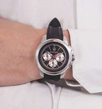 Buy Shop Maserati SFIDA Chronograph Black Silver Dial Black Rubber Strap Watch For Men - R8851123001 USA Online