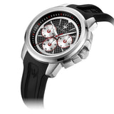 Buy Shop Maserati SFIDA Chronograph Black Silver Dial Black Rubber Strap Watch For Men - R8851123001 USA Online
