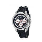 Buy Shop Maserati SFIDA Chronograph Black Silver Dial Black Rubber Strap Watch For Men - R8851123001 USA Online