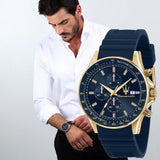 Buy Shop Maserati SFIDA Chronograph Blue Dial Blue Rubber Strap Watch For Men - R8871640004 USA Online